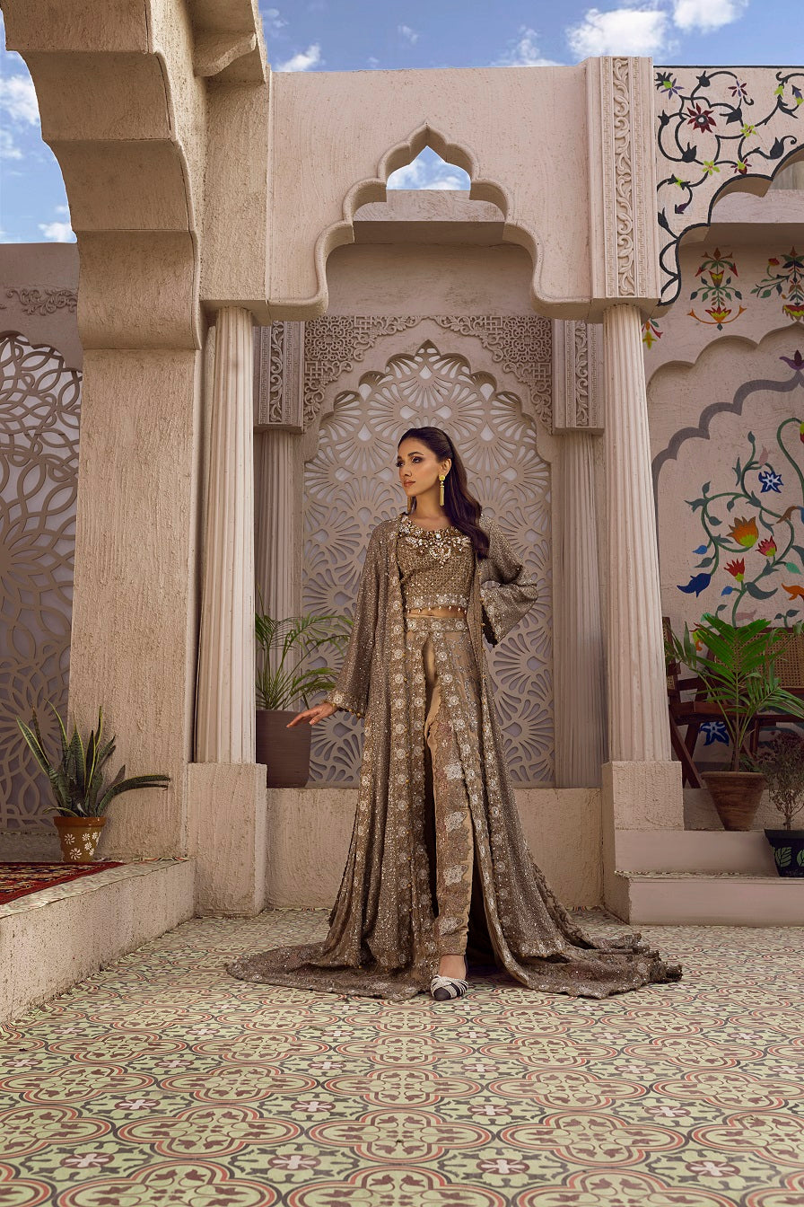 NB-5852 Antique Gold Formal Stitched 3Pc Suit