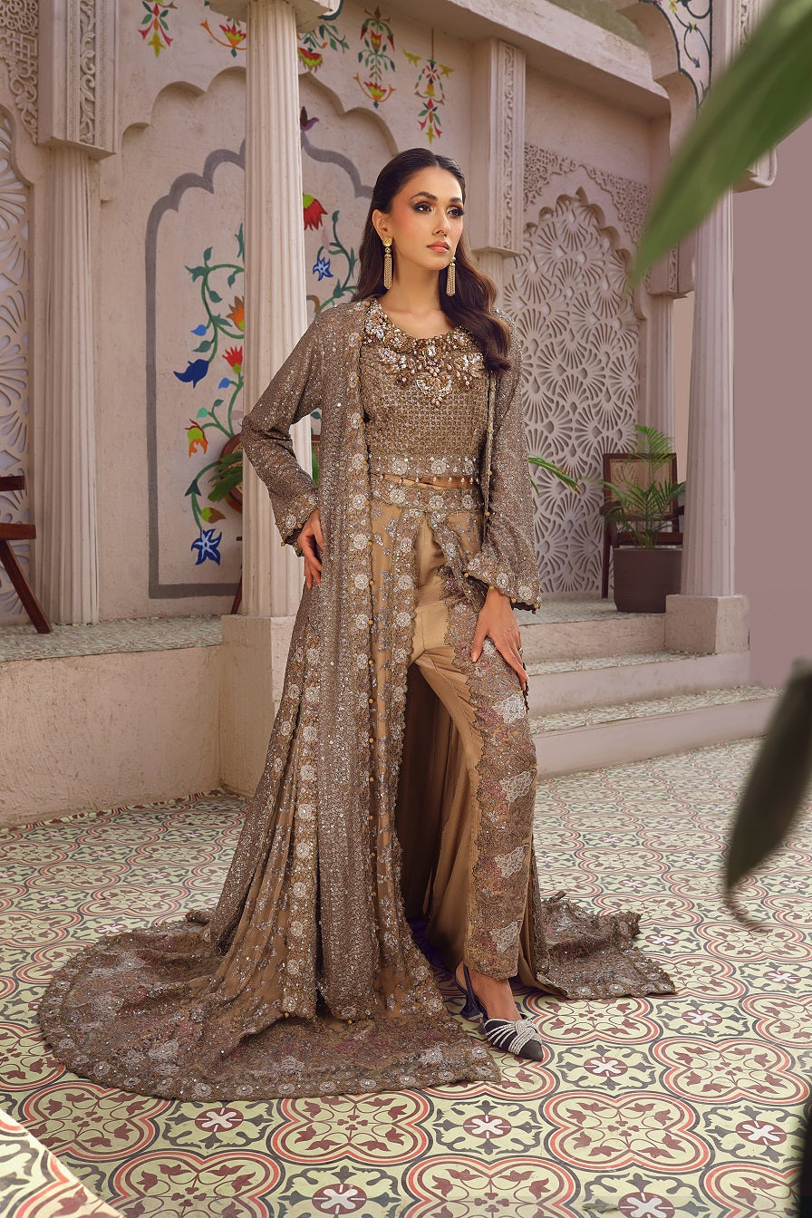 NB-5852 Antique Gold Formal Stitched 3Pc Suit