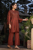 NF-5453 Rust Silk Stitched 2pc Suit