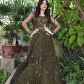 NF-6182 Mehndi Green Stitched Lahanga Choli
