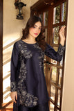NF-5881 Navy Blue Silk Stitched 2pc Suit