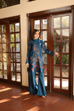 NF-6416 Blue Silk 2Pc Stitched Suit