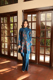 NF-6416 Blue Silk 2Pc Stitched Suit