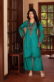 NF-6023 Seagreen Silk 2pc Stitched Shirt