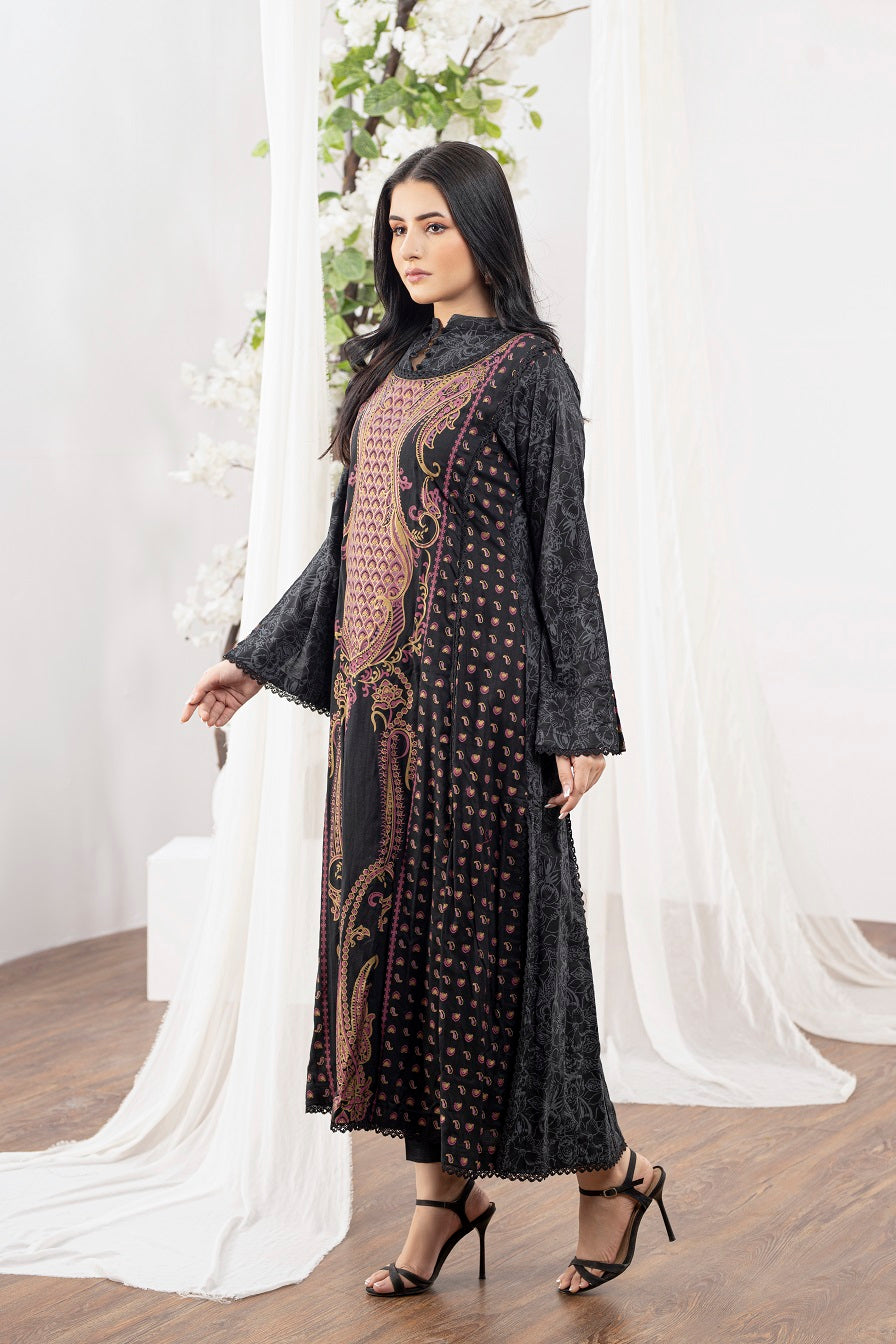NF-240 Black Printed 2pc Stitched Suit