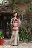 NF-5398 Beige Maisori Gharara 2Pc Stitched Suit