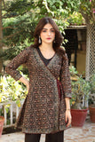 NF-4920 Black Maisori Peplum Stitched 2Pc Suit