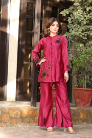 NF-6170 Margenta Silk 2pc Stitched Suit