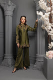 NF-6223 Olove Green Silk Stitched 2Pc Suit