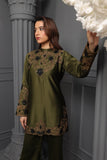 NF-6223 Olove Green Silk Stitched 2Pc Suit