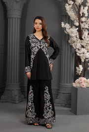 NF-6216 Black Silk Stitched 2Pc Suit