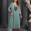 NF-59913 Pistachio Chiffon Stitched Shirt