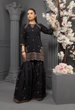 NF-5875 Black Stitched Shirt & Gharara