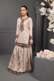 NF-6412 Silver Rawsilk Stitched Shirt & Gharara