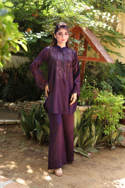 NF-6150 Purple Silk Stitched 2pc Suit