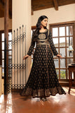 NF-5619 Black Jacquard Stitched Frock