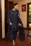 NF-5686 Navy Blue Organza Shirt & Dupatta Stitched