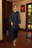 NF-5686 Navy Blue Organza Shirt & Dupatta Stitched