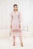 NF-5603 Baby Pink Chikankari 2pc Stitched Suit