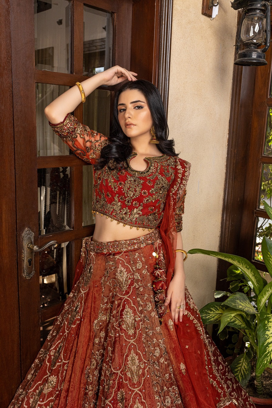 NB-5565 Maroon Formal 3pc Stitched Dress