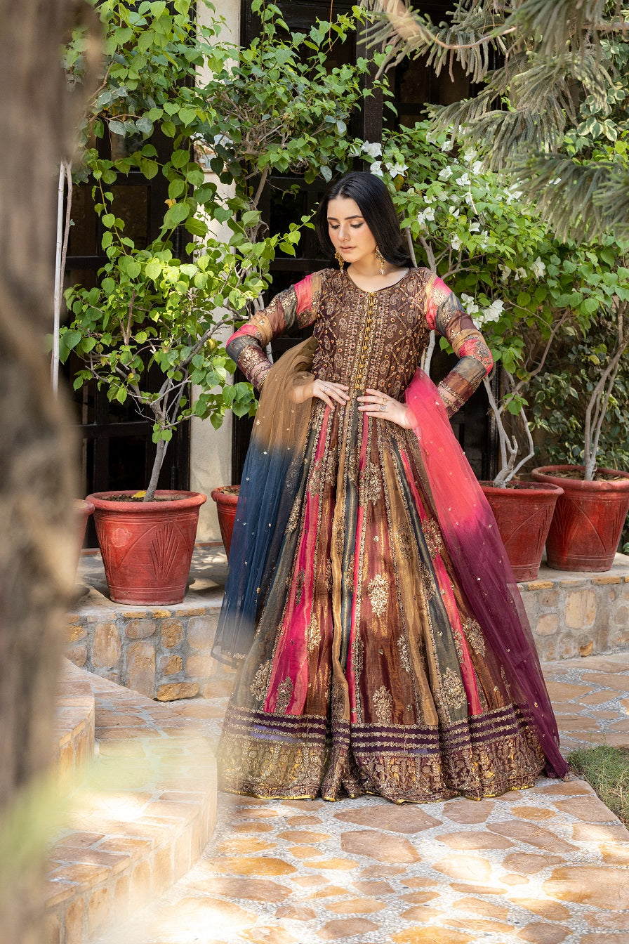 NB-5130 Multi Maxi 3Pc Stitched Dress