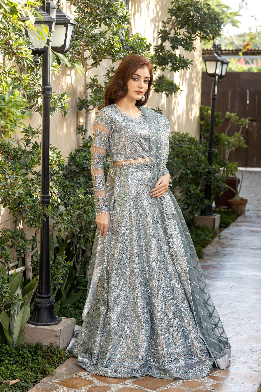 NB-4976 Ferozi Lahanga Choli 3pc Stitched Dress