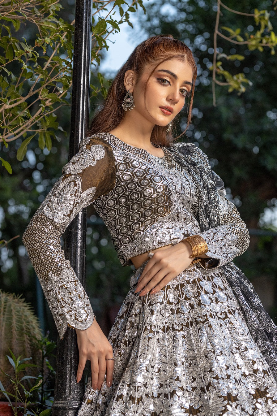NB-5553 Black Lahnga Choli Stitched 3Pc Dress