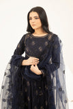 NF-4982 Navy Blue Chikan 2pc Shirt & Dupatta Stitched
