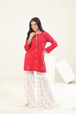 NF-5614 Red & White Gharara Stitched 2pc Suit