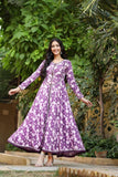 NF-5492 Purple Lilic Printed Frock
