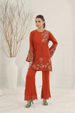 NF-5923 Rust Silk Stitched 2pc Suit