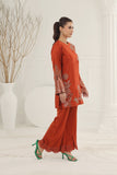 NF-5923 Rust Silk Stitched 2pc Suit