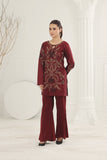 NF-6192 Mahroon Silk Stitched 2pc Suit