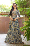 NF-92 Yellow Blue Printed Stitched Lahnga & Choli
