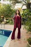 NF-5286 Burgundy Silk 2pc Stitched Suit
