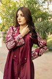 NF-5286 Burgundy Silk 2pc Stitched Suit