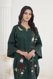 NF-6111 Dark Green Silk Stitched 2pc Dress