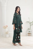 NF-6111 Dark Green Silk Stitched 2pc Dress