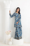 NF-49 Teal Blue Printed 2pc Stitched Suit