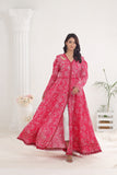 NF-297 Shoking Pink Lawn Stitched Frock