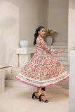 NF-6253 Pista Pink Flower Printed Stitched Frock