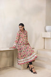 NF-6253 Pista Pink Flower Printed Stitched Frock