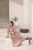 NF-6253 Pista Pink Flower Printed Stitched Frock