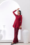 NF-4923 Red Chiffon 2pc Stitched Shirt