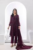 NF-4985 Burgundy Chiffon 2pc Stitched Shirt & Dupatta
