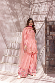 NF-5899 Peach Lawn Farshi 3pc Stitched Suit