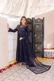 NF-6225 Navy Blue Cutwork Stitched 3Pc Suit