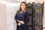 NF-6225 Navy Blue Cutwork Stitched 3Pc Suit