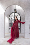 NF-6335 Maroon Cotton Stripes Stitched Frock