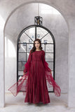 NF-6335 Maroon Cotton Stripes Stitched Frock